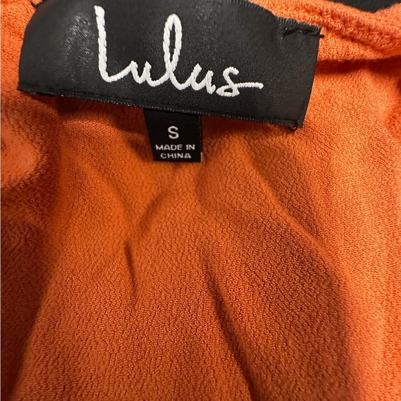 Lulu's Orange Plunge Neck Flutter Sleeve Mini Dress - Picture 2 of 12